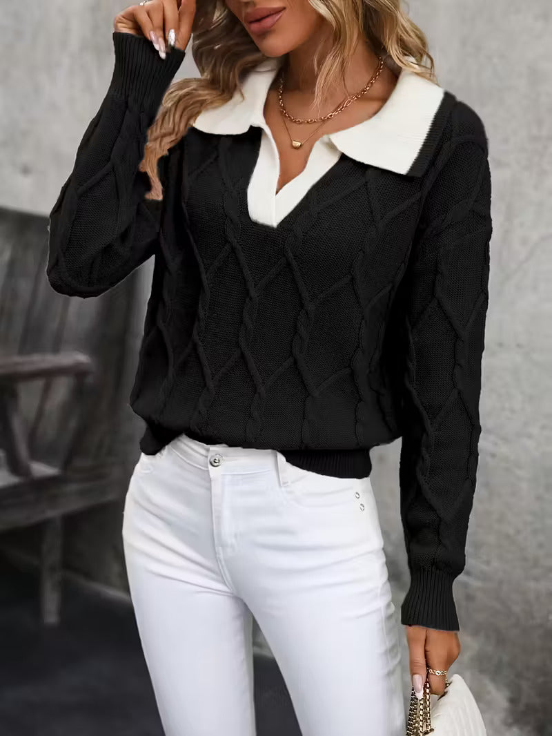Isolde - Eleganter Kragenpullover