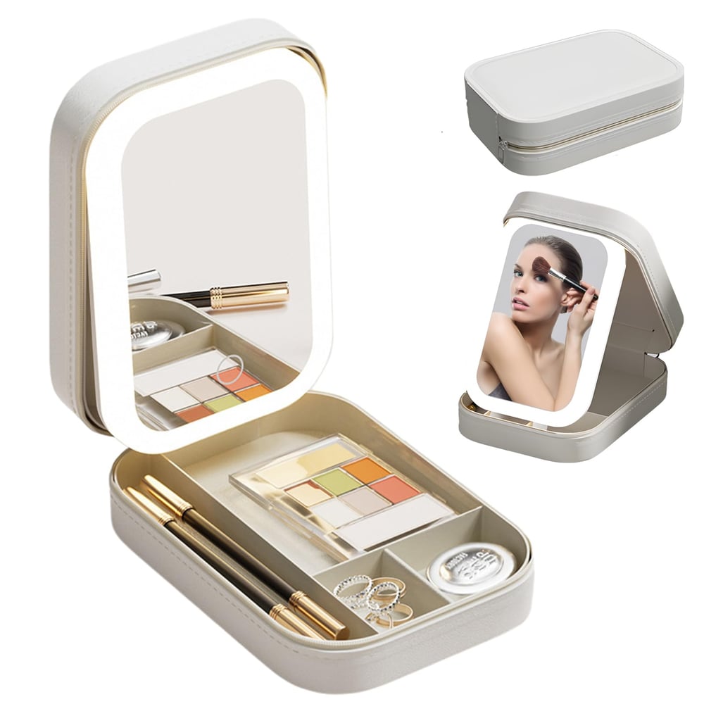 LED-Schminkspiegel mit Kosmetiktasche – Für perfektes Make-up unterwegs