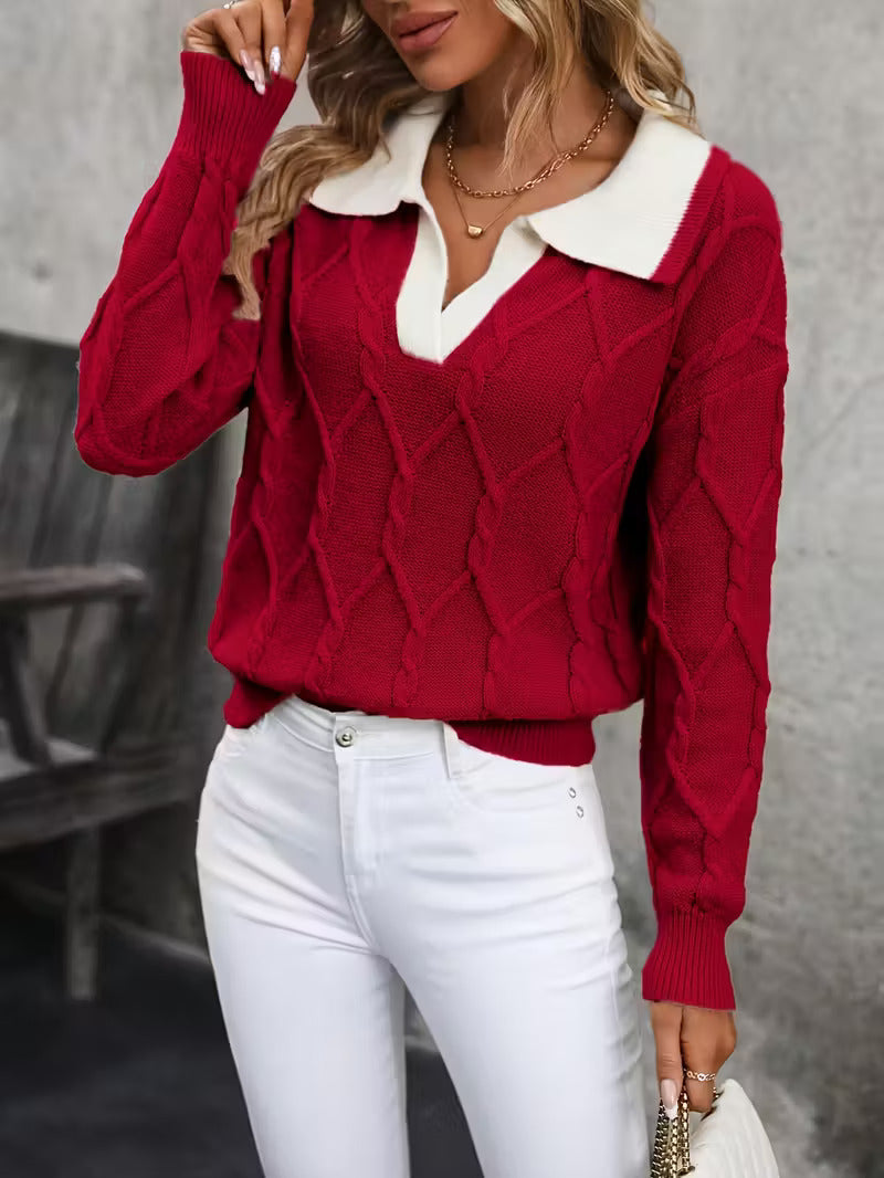 Isolde - Eleganter Kragenpullover
