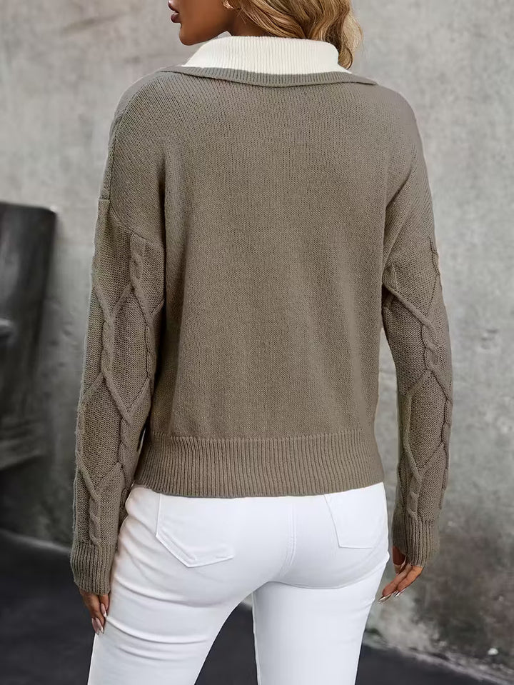 Isolde - Eleganter Kragenpullover
