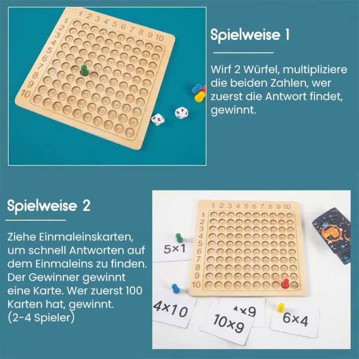 Multiplikations-Lernspiel aus Holz – Matheförderung für Kinder