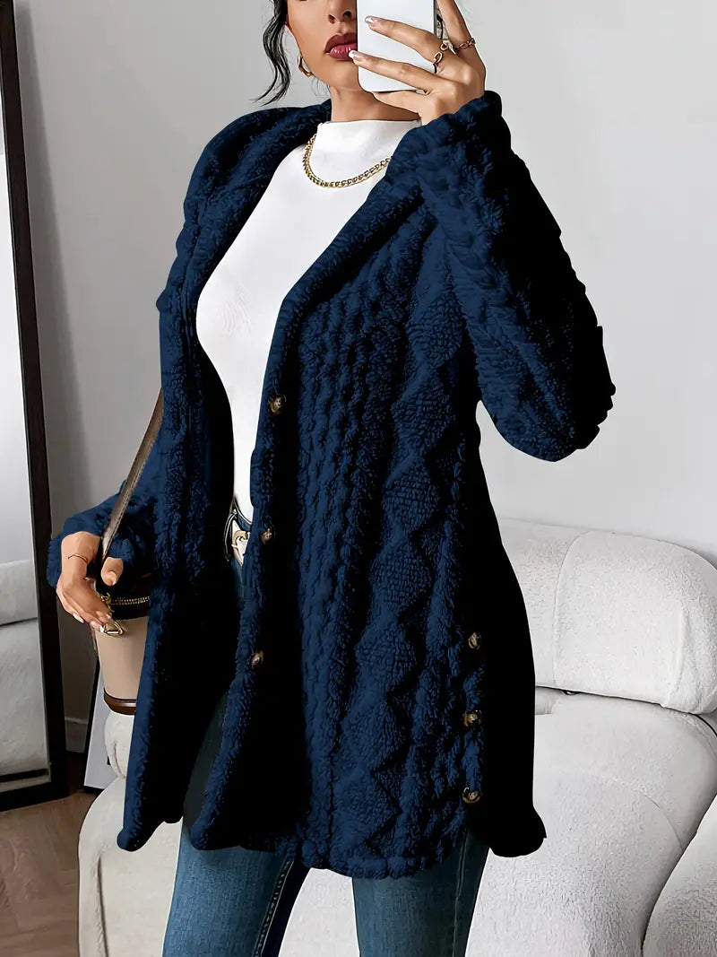Chloe – Plüsch-Hoodie-Strickjacke