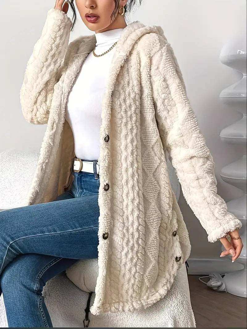 Chloe – Plüsch-Hoodie-Strickjacke