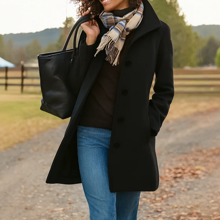 Vera - Klassischer Mid-Length Knopfmantel