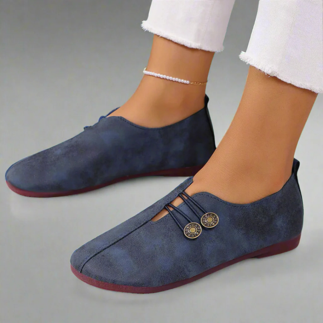 Slip-On Ballerinas für Damen – Geschlossene Spitze mit elastischem Banddesign