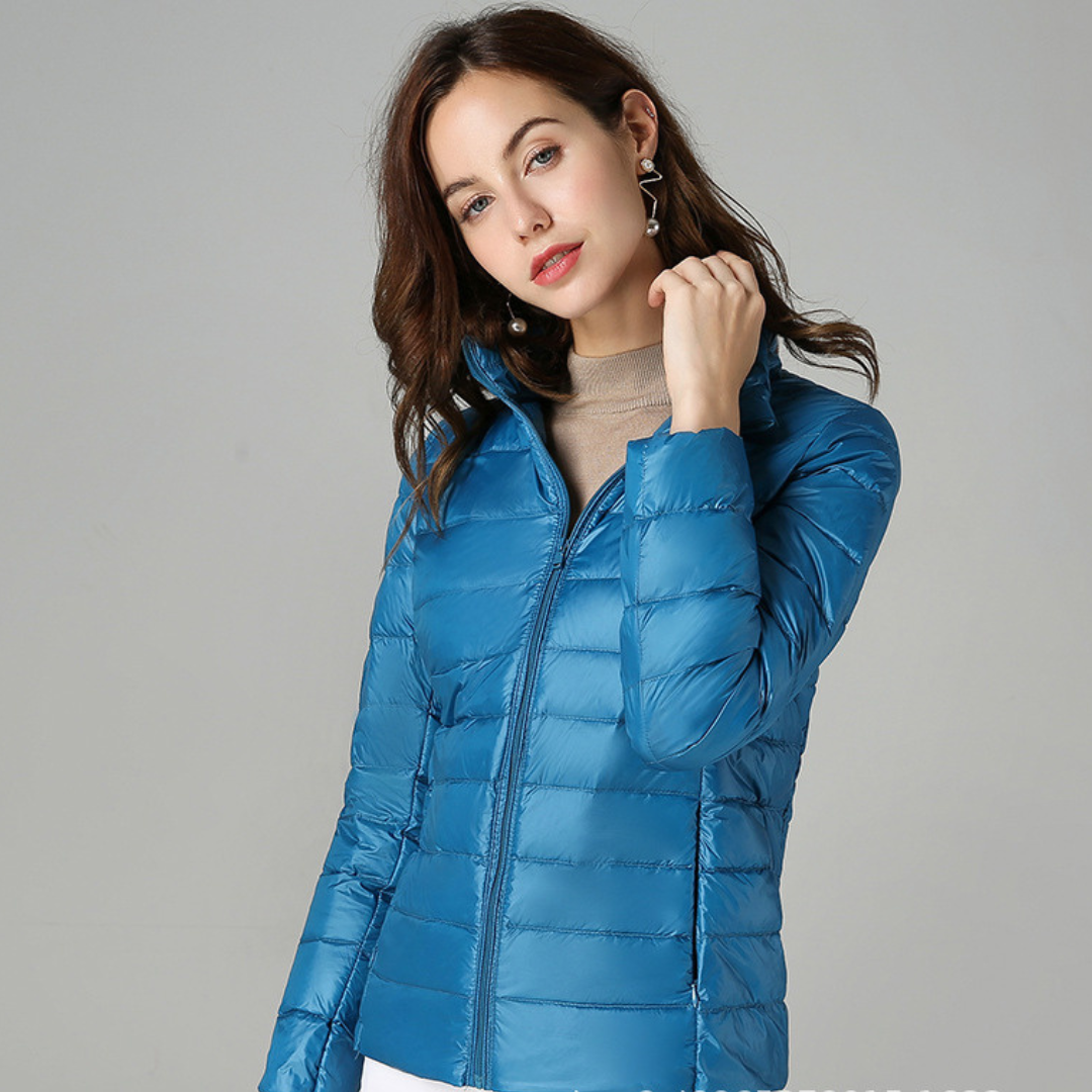 Aurora – Neue ultraleichte Jacke mit weißen Entenfedern