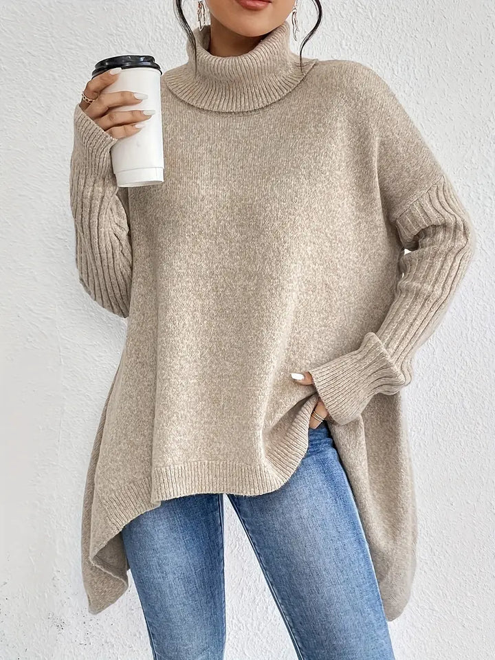 Bridgette - Bequemer langer Rollkragenpullover