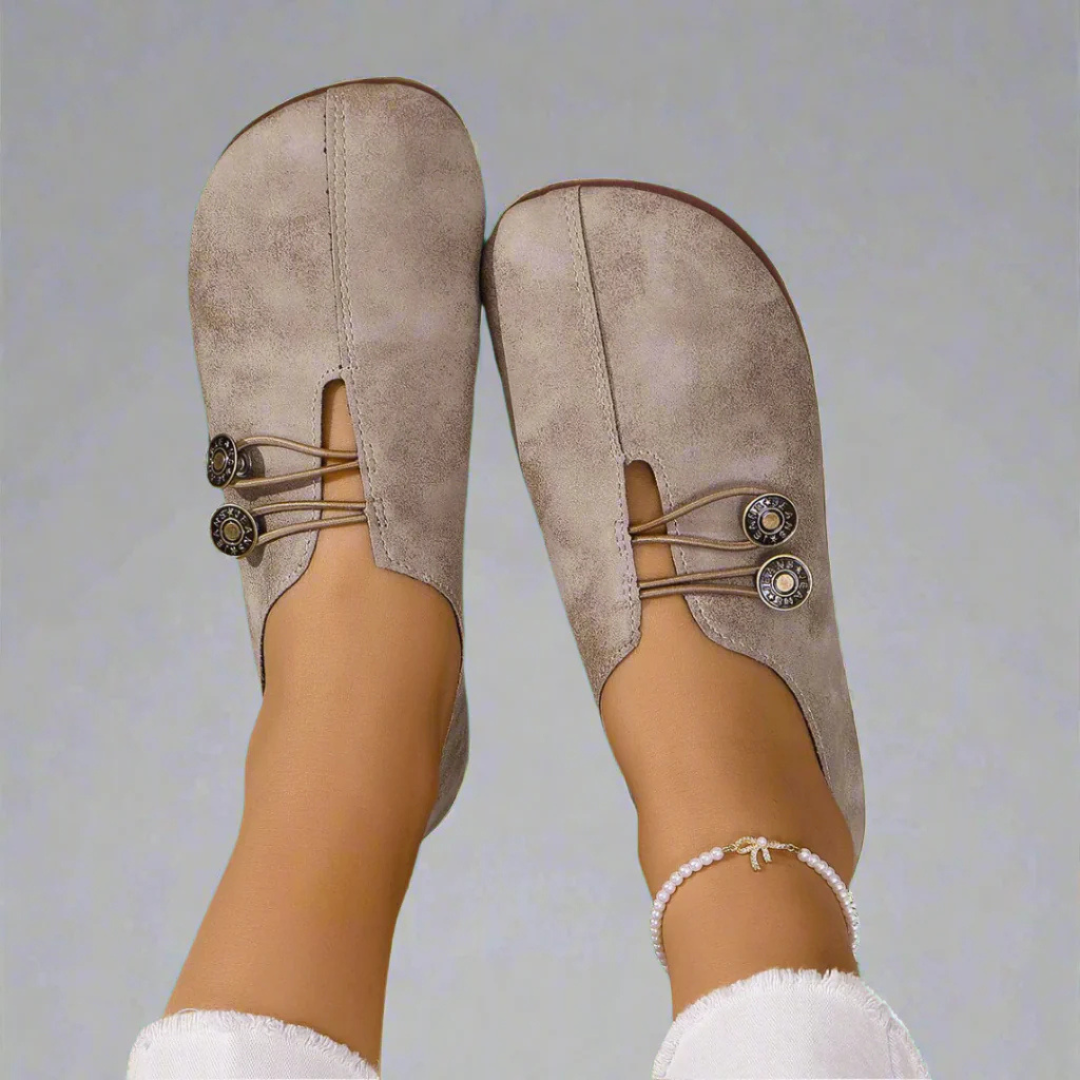 Slip-On Ballerinas für Damen – Geschlossene Spitze mit elastischem Banddesign