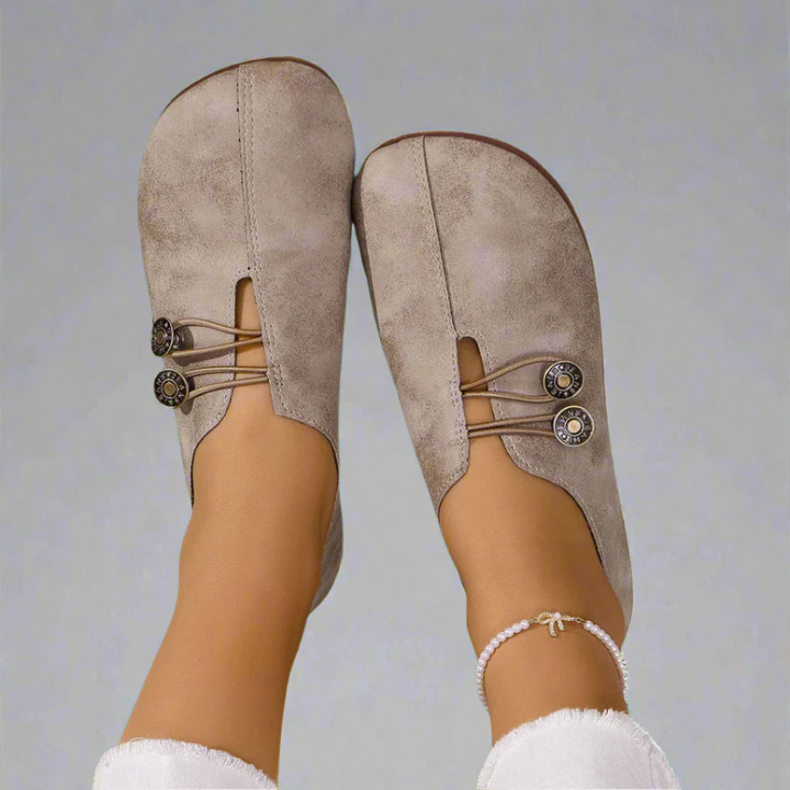 Slip-On Ballerinas für Damen – Geschlossene Spitze mit elastischem Banddesign