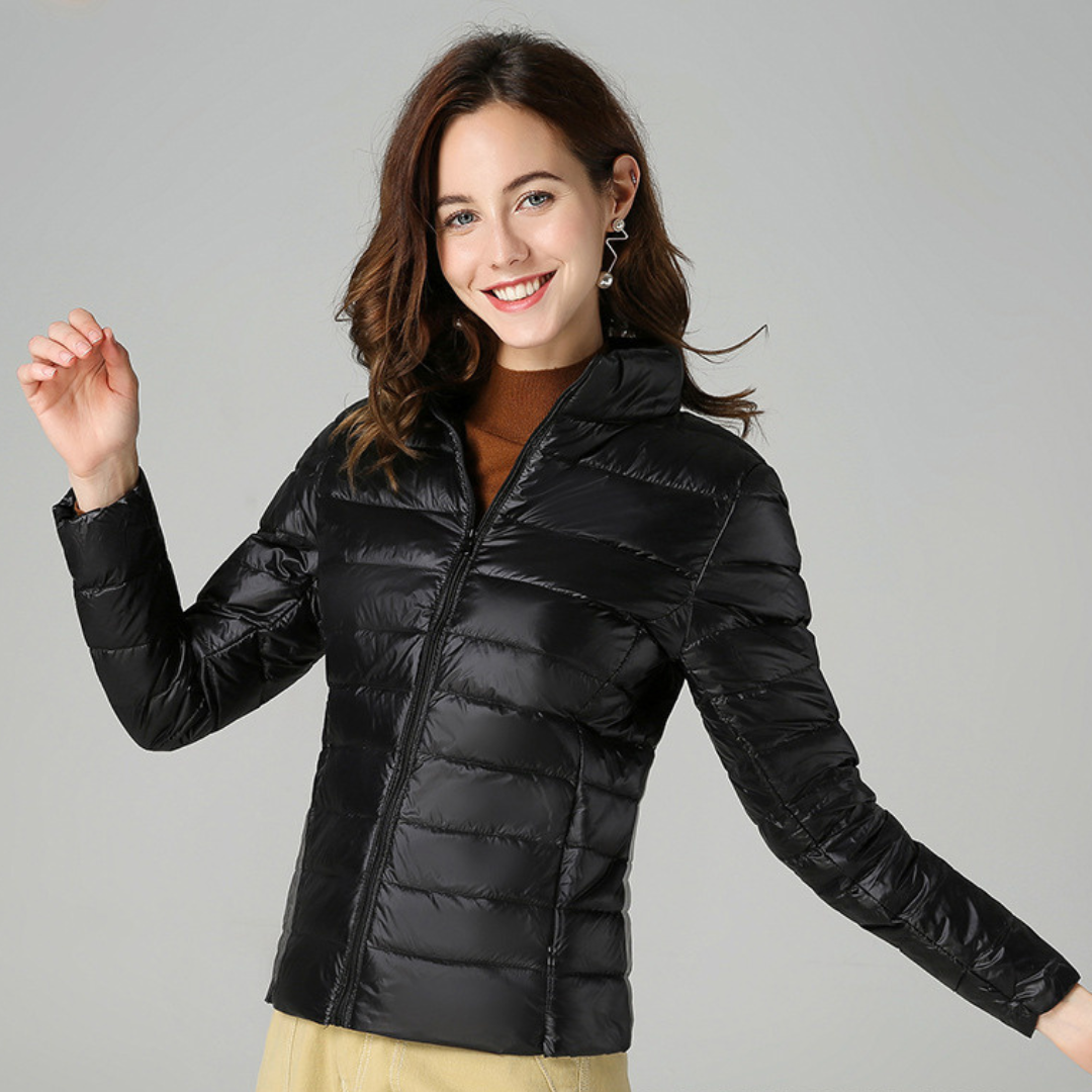 Aurora – Neue ultraleichte Jacke mit weißen Entenfedern