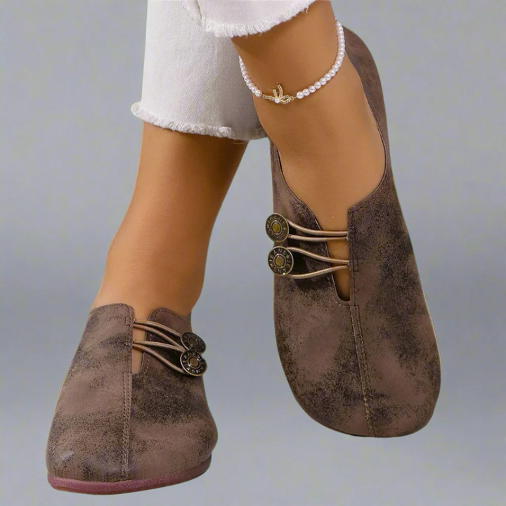 Slip-On Ballerinas für Damen – Geschlossene Spitze mit elastischem Banddesign