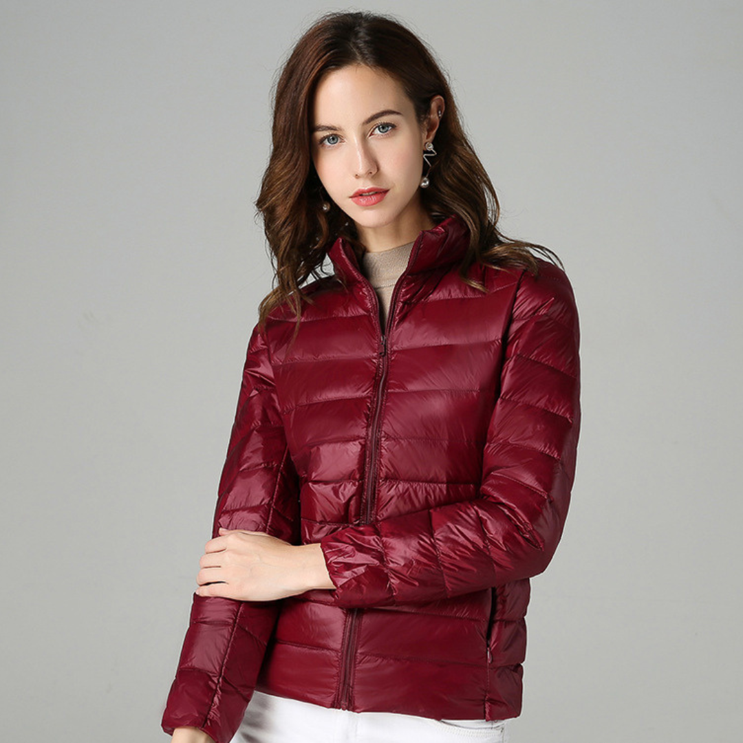 Aurora – Neue ultraleichte Jacke mit weißen Entenfedern