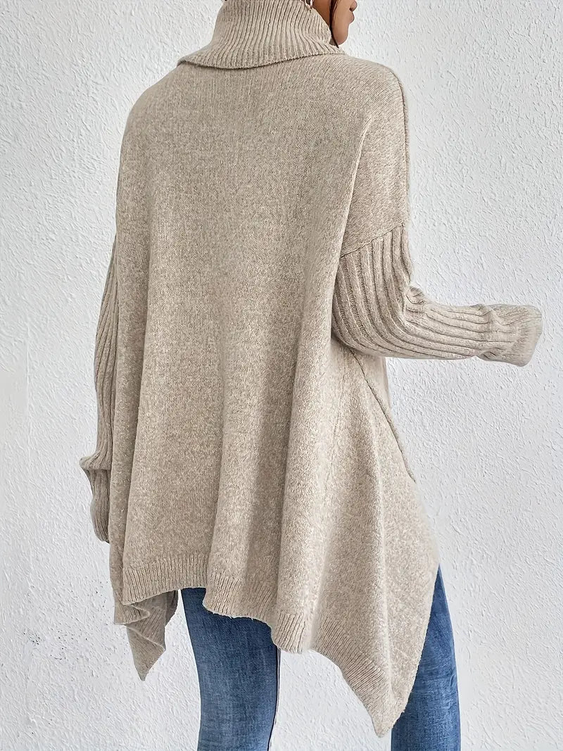 Bridgette - Bequemer langer Rollkragenpullover