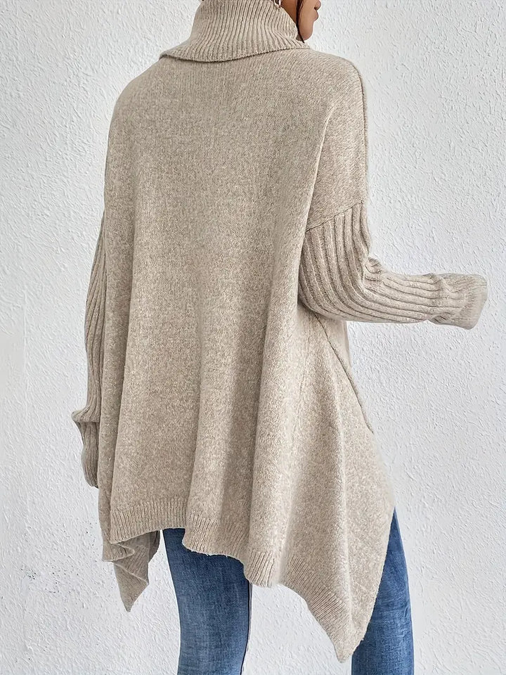 Bridgette - Bequemer langer Rollkragenpullover