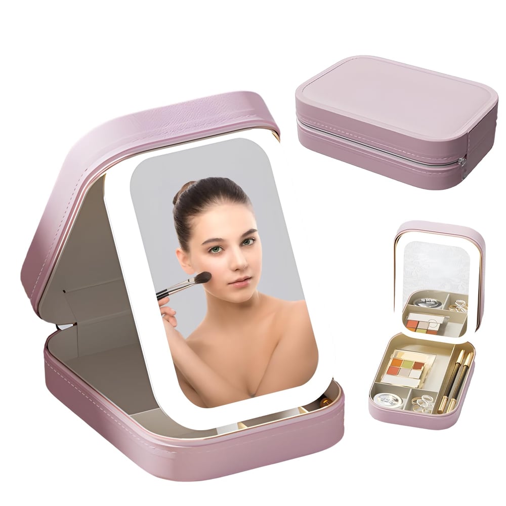 LED-Schminkspiegel mit Kosmetiktasche – Für perfektes Make-up unterwegs