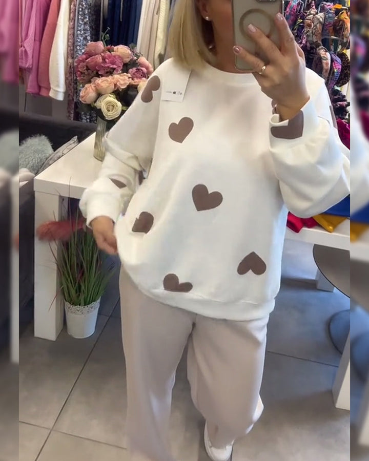 Mila – Pullover aus Baumwollmischung mit Herzen