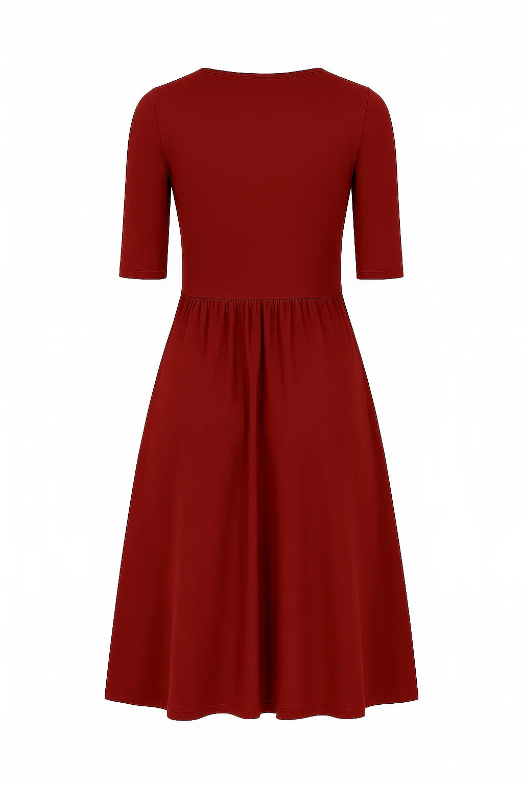 A-Linien Midikleid Damen Wickel-Oberteil mit Ausgestelltem Rock