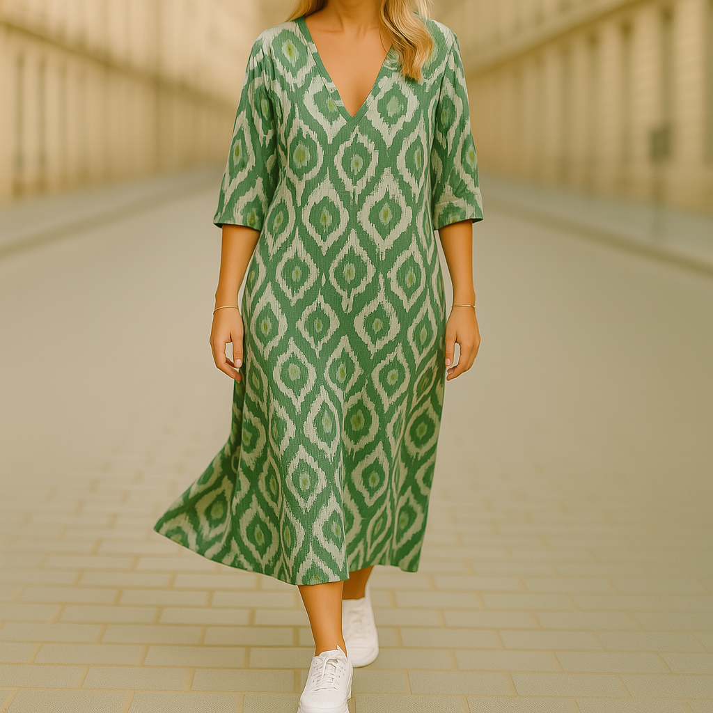 Bohemian langes Kleid mit Print