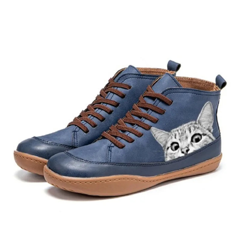 ISABELLE | Leder-Stiefeletten für Katzenliebhaber
