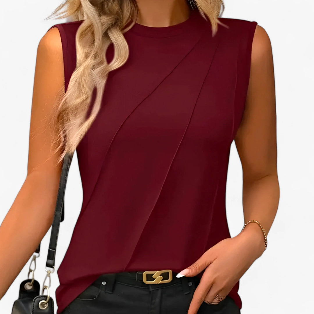 Ärmellose Bluse Damen Strukturierte Oberfläche und Paneel-Details
