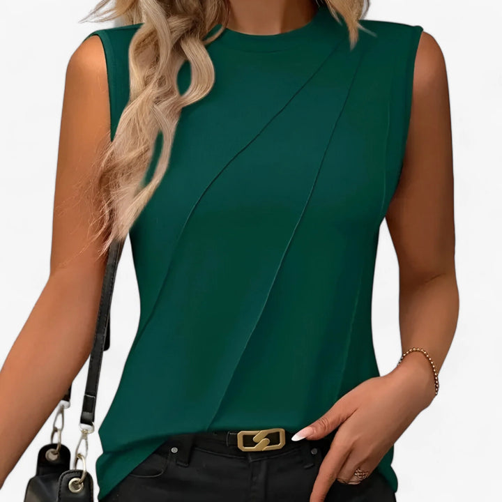 Ärmellose Bluse Damen Strukturierte Oberfläche und Paneel-Details