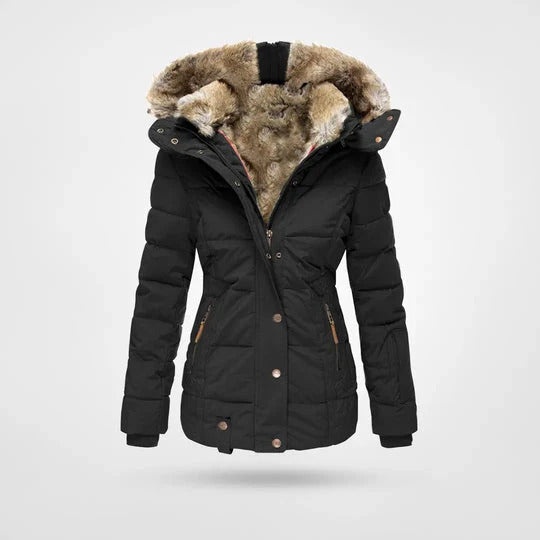 Elvira – Winterjacke mit Pelzkragen und schmaler Passform