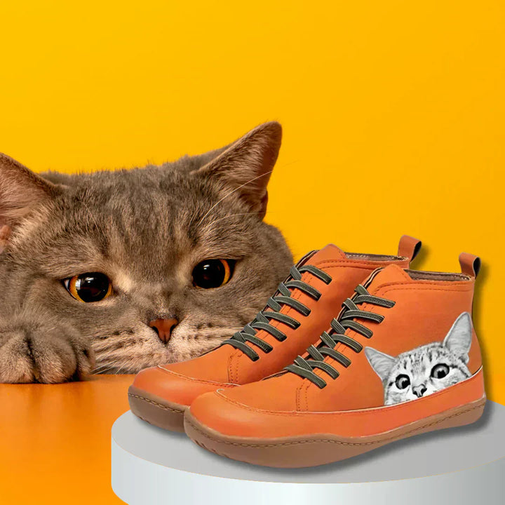 ISABELLE | Leder-Stiefeletten für Katzenliebhaber