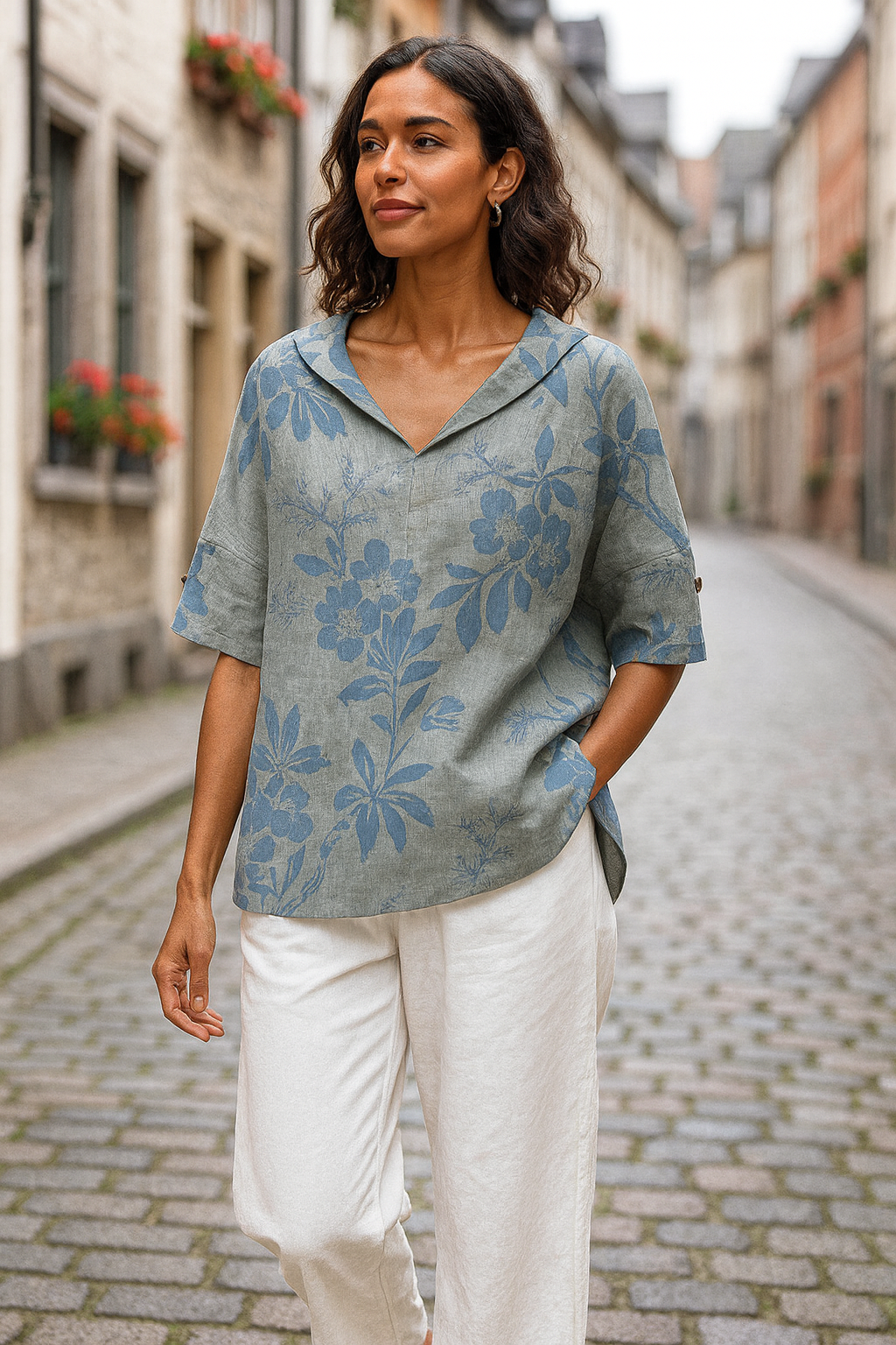 Andrea | Elegantes Top mit V-Ausschnitt