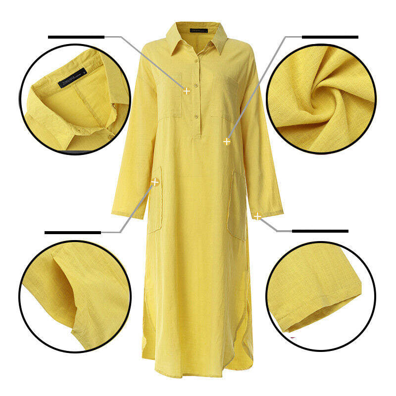 Icone™ ShirtDress: Fließendes Hemdkleid mit Seitenschlitz