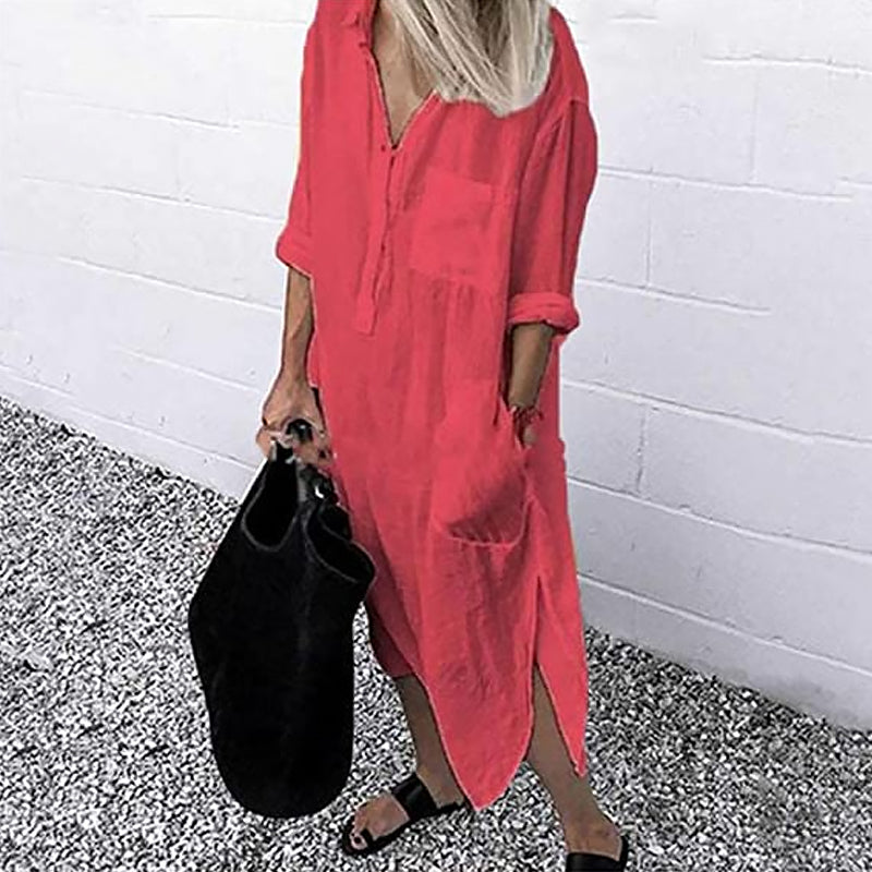 Icone™ ShirtDress: Fließendes Hemdkleid mit Seitenschlitz