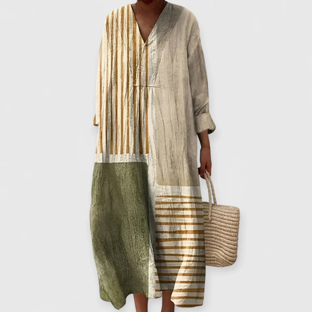 Geblümtes Midikleid Damen Strukturierte Oberfläche mit botanischem Print