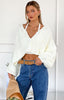 Jen Weißer Strickcardigan