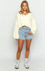 Jen Weißer Strickcardigan