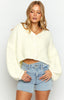 Jen Weißer Strickcardigan