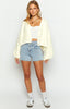 Jen Weißer Strickcardigan