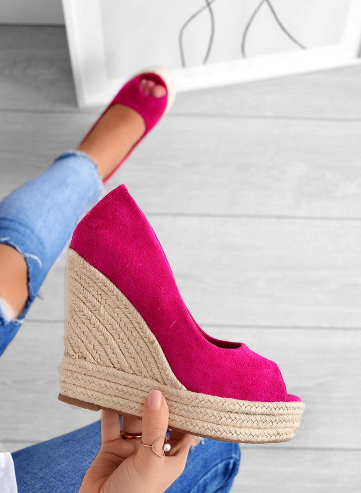 Keil-Espadrilles Sandalen Damen Offene Zehenpartie zum Hineinschlüpfen mit geflochtener Seilsohle