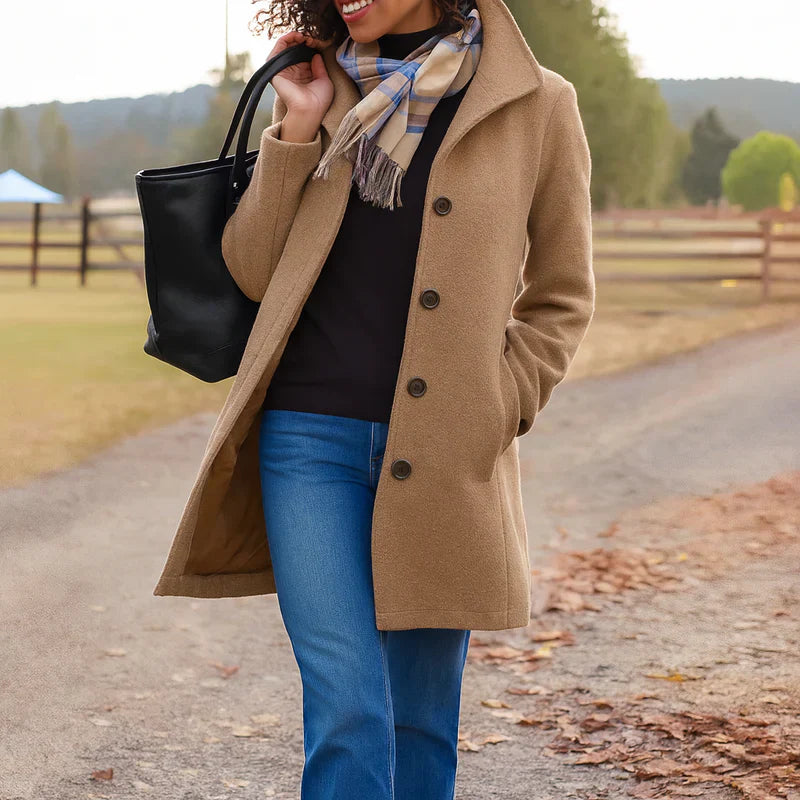 Vera - Klassischer Mid-Length Knopfmantel