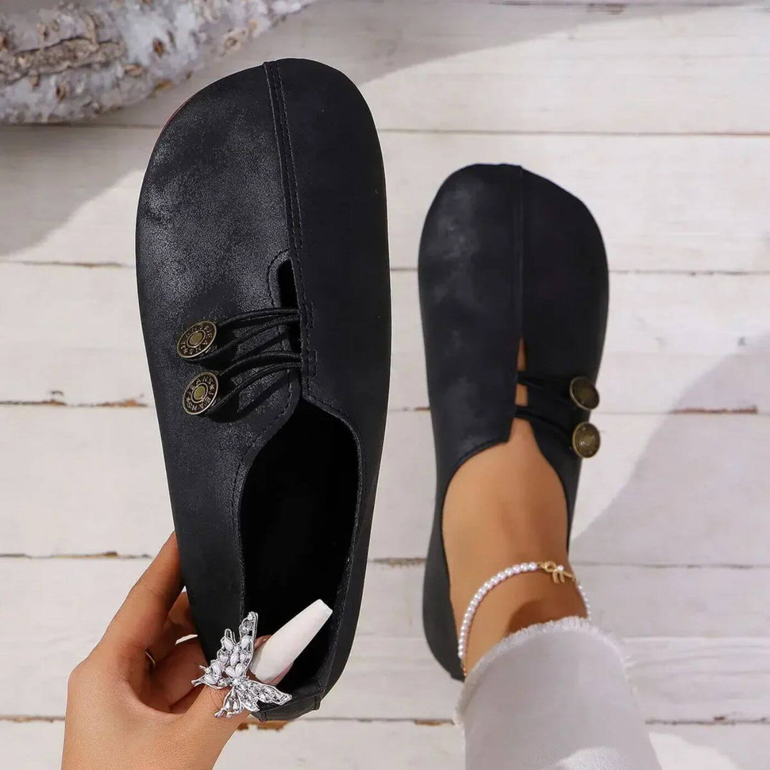 Slip-On Ballerinas für Damen – Geschlossene Spitze mit elastischem Banddesign