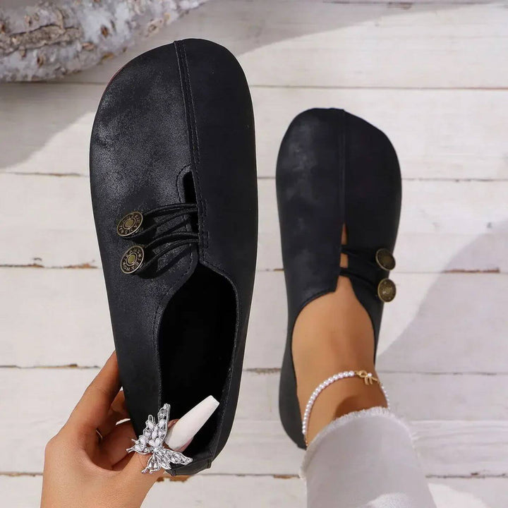 Slip-On Ballerinas für Damen – Geschlossene Spitze mit elastischem Banddesign