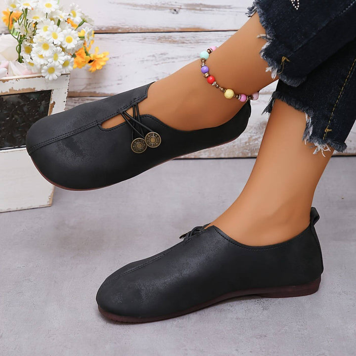 Slip-On Ballerinas für Damen – Geschlossene Spitze mit elastischem Banddesign