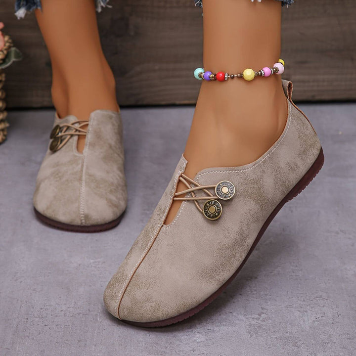Slip-On Ballerinas für Damen – Geschlossene Spitze mit elastischem Banddesign