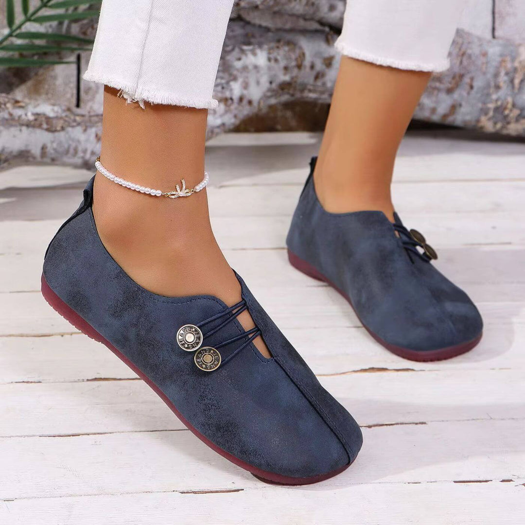 Slip-On Ballerinas für Damen – Geschlossene Spitze mit elastischem Banddesign