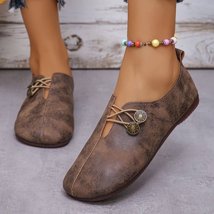 Slip-On Ballerinas für Damen – Geschlossene Spitze mit elastischem Banddesign
