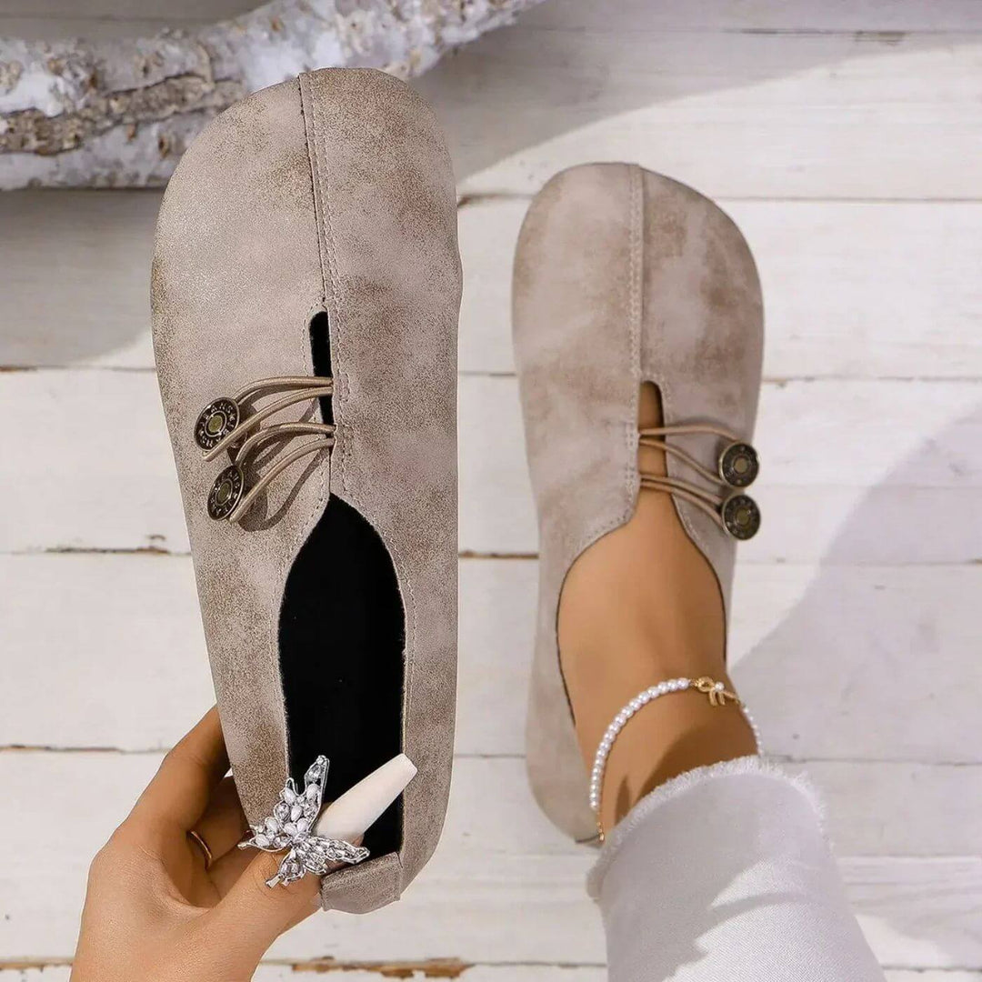 Slip-On Ballerinas für Damen – Geschlossene Spitze mit elastischem Banddesign