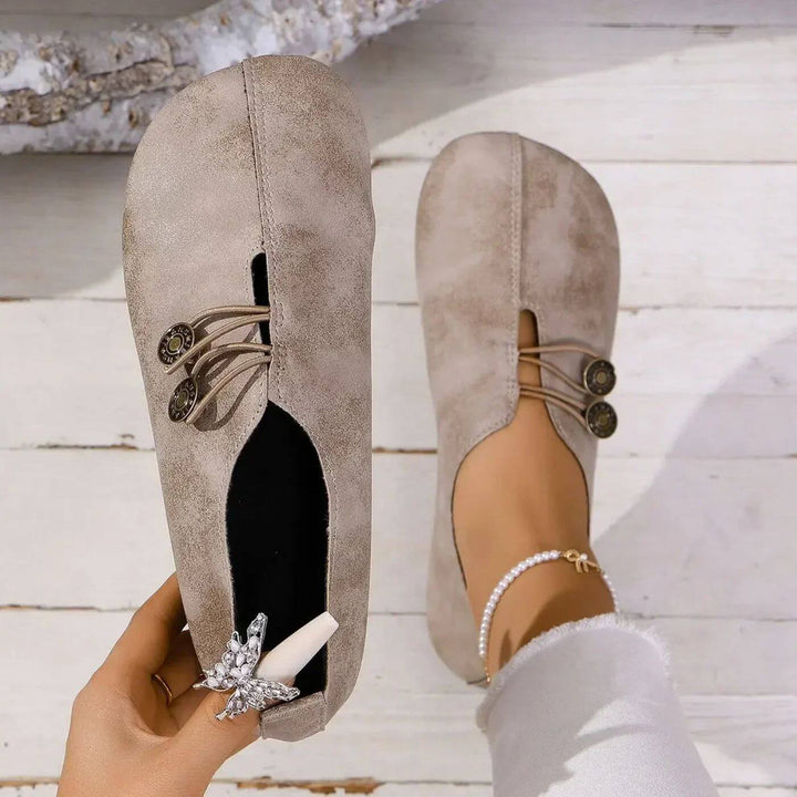 Slip-On Ballerinas für Damen – Geschlossene Spitze mit elastischem Banddesign