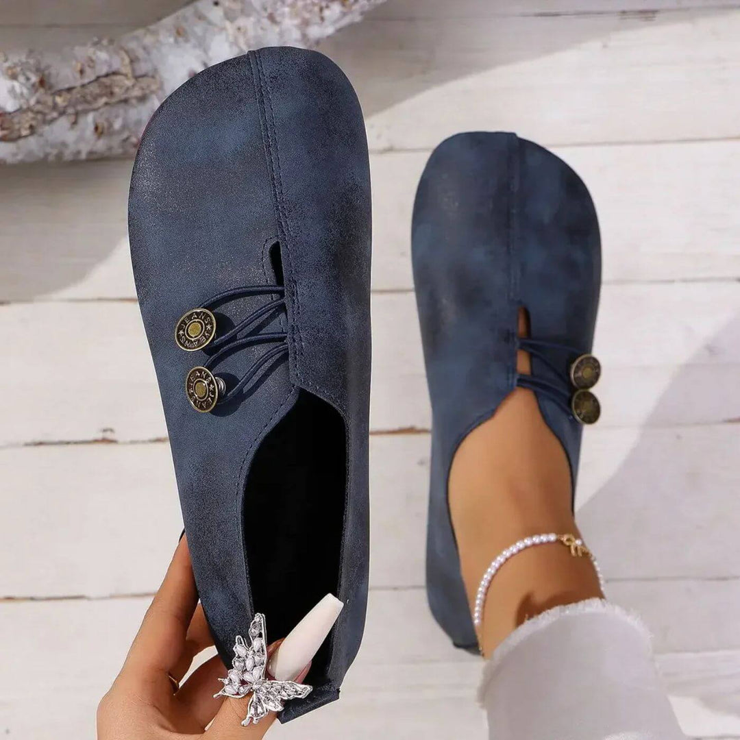 Slip-On Ballerinas für Damen – Geschlossene Spitze mit elastischem Banddesign