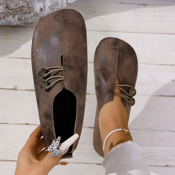 Slip-On Ballerinas für Damen – Geschlossene Spitze mit elastischem Banddesign