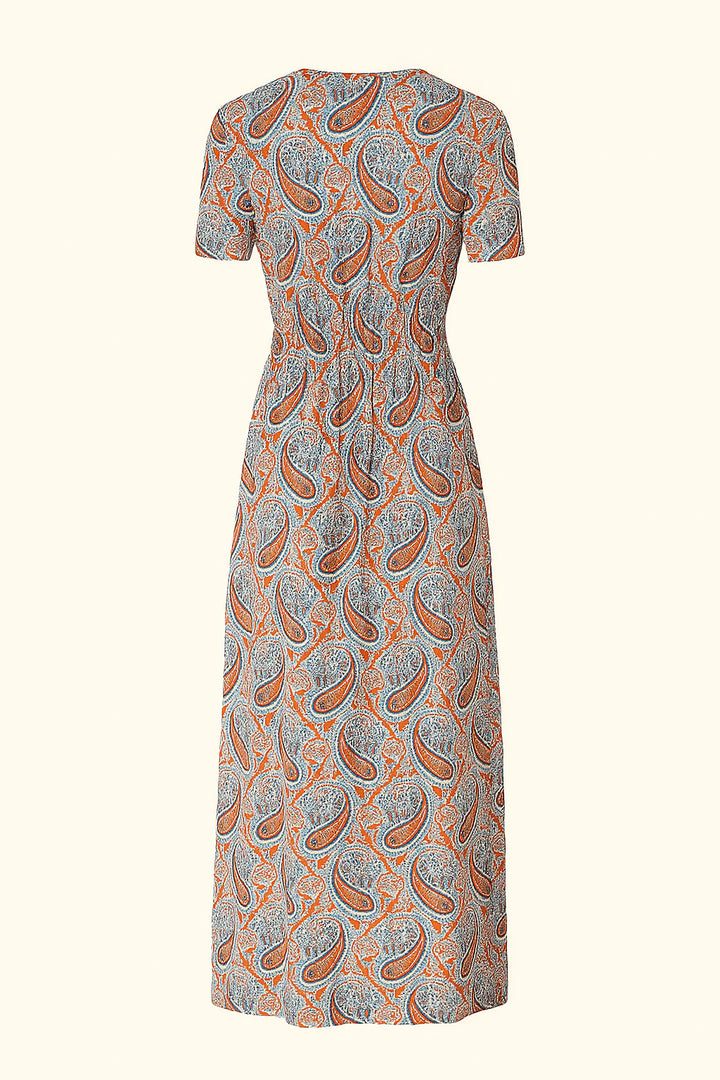 Maxikleid Damen Bedruckte Oberfläche mit Taillengürtel
