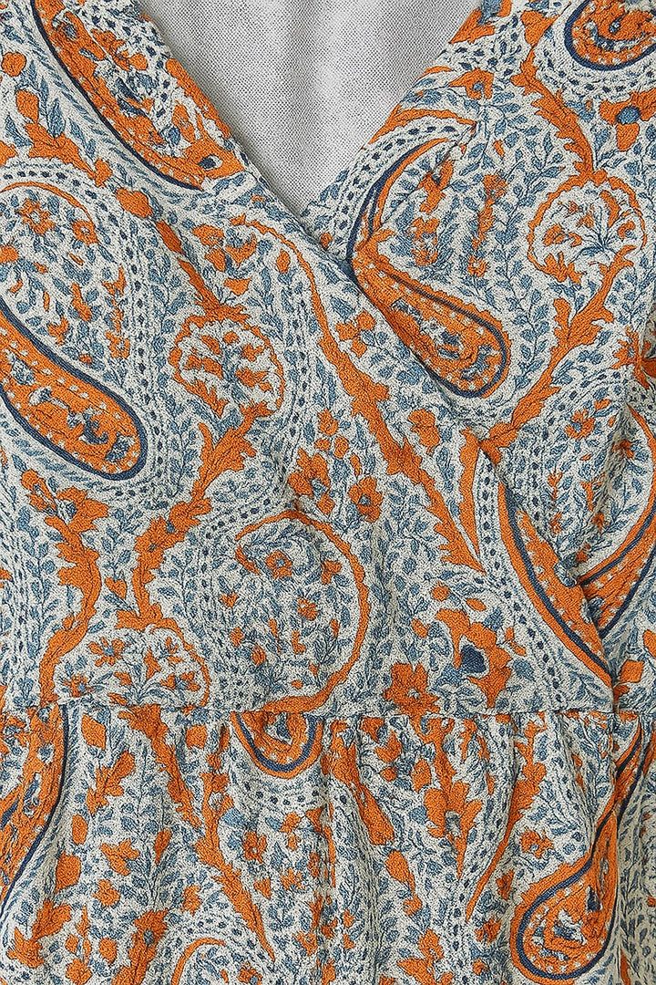 Maxikleid Damen Bedruckte Oberfläche mit Taillengürtel