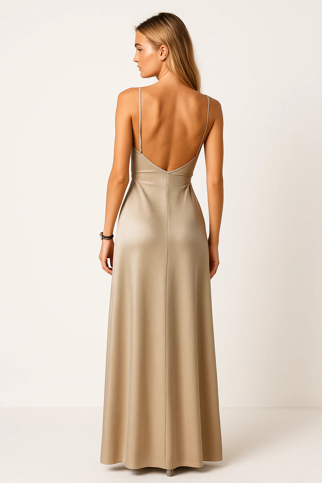 Maxikleid Damen Fließende Form mit offenem Rücken